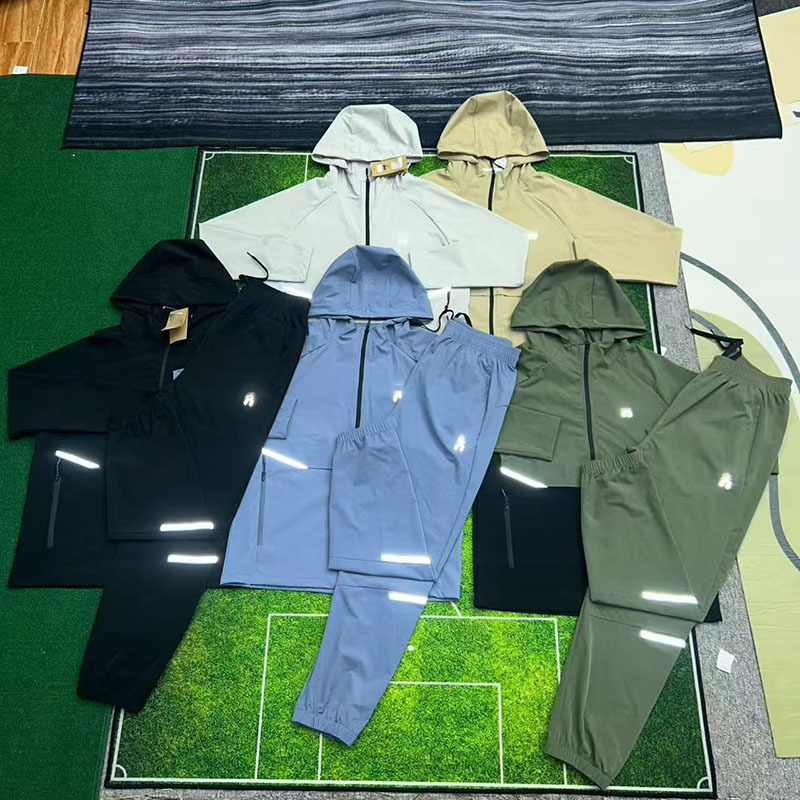 mens tracksuit designer on tracksuit men's hooded sports suit jacket pants two piece cloud quick drying stretch outdoor running casual