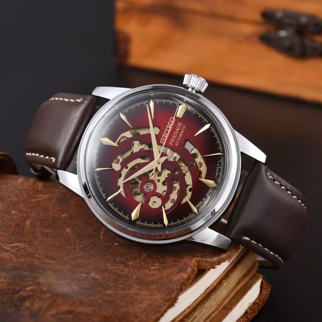 Men's SEIKOity Presageity mechanical automatic movement watch multifunctional three pin hollow out watch designer men's watch stainless st