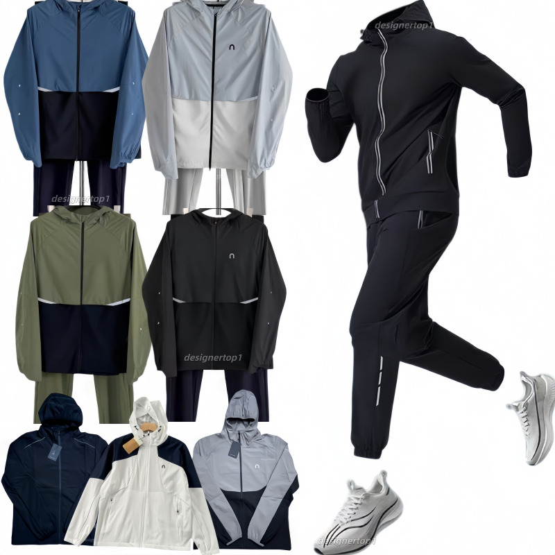 oncloudd mens tracksuit running pantalon coat running miller clouds jacket sweatpants two piece sportswear breathable designer on quick dry running