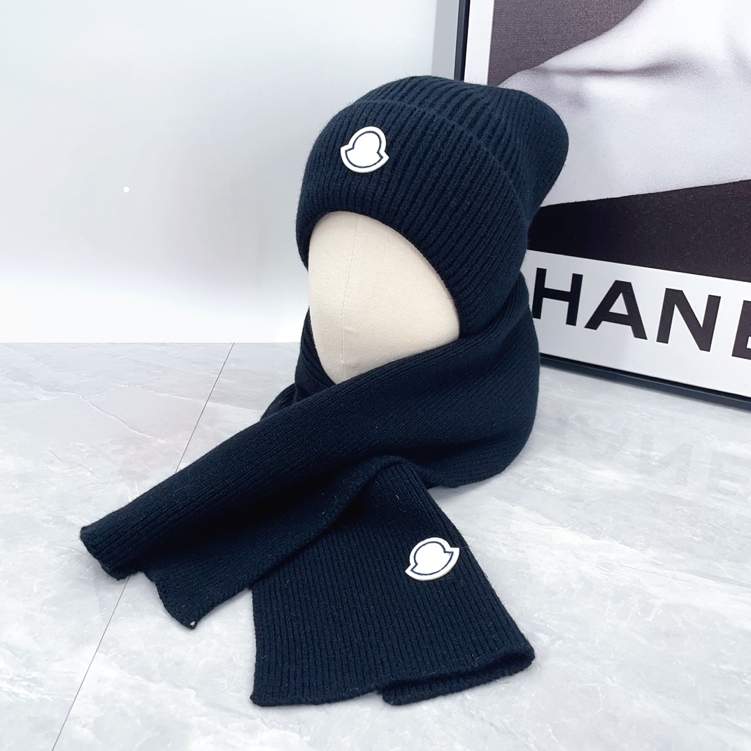 Hat and Scarf Set Designer scarf luxury scarf for women men Beanie Shawl Knitting Warm Fashion Trend Two Sides Pure Color Temperament Travel Nice Gi