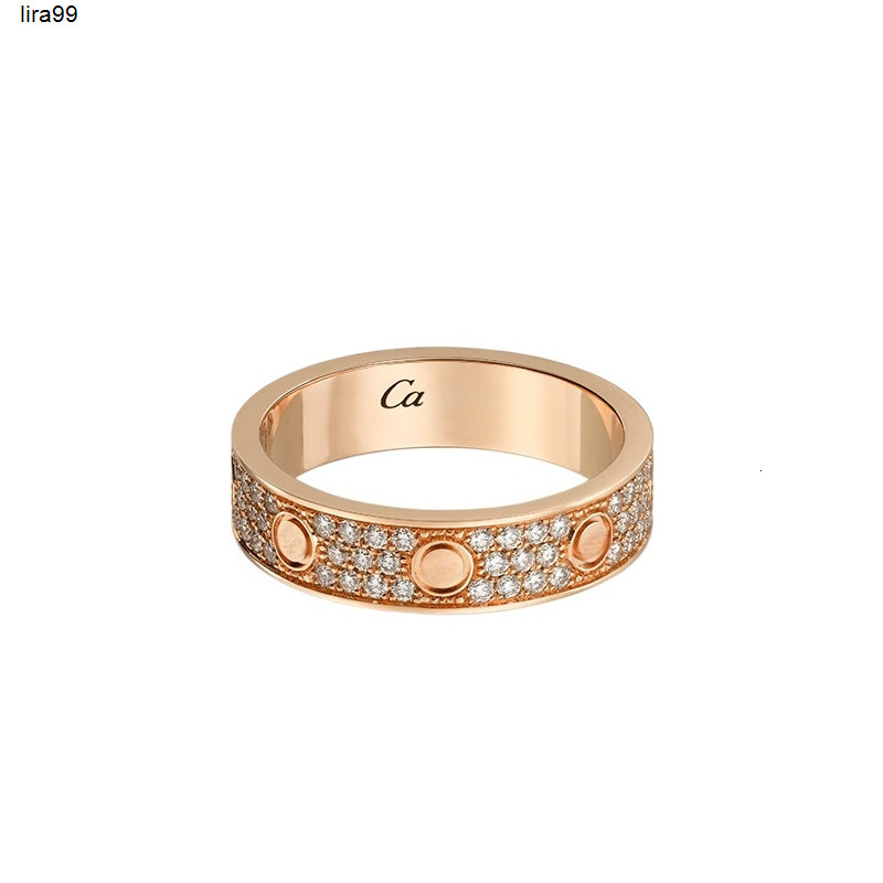 Band Rings 4mm 5mm 6mm Ring Designer Ring Gold Plated 18K Stainless Steel Screw Women's Love Wedding Engagement Fashion Diamond Set Ring Luxury