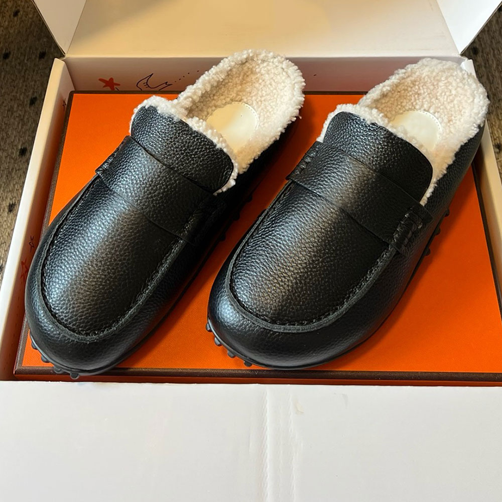 Mix Mule Luxury Designer Womens Mules H261144Z Fashion Brand Autumn Winter Mule High Quality Comfort Casual Flat Mule Shearling Lining Size 35 42