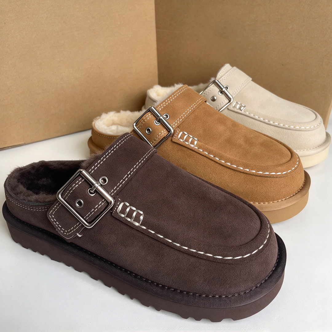 Designer Goldenstar Evelina Clogs Womens Tazz Slippers Tasman Fur Slides Classic Ultra Mini Platform Boot Chestnut Mustard Seed Sand Slip-on Suede B