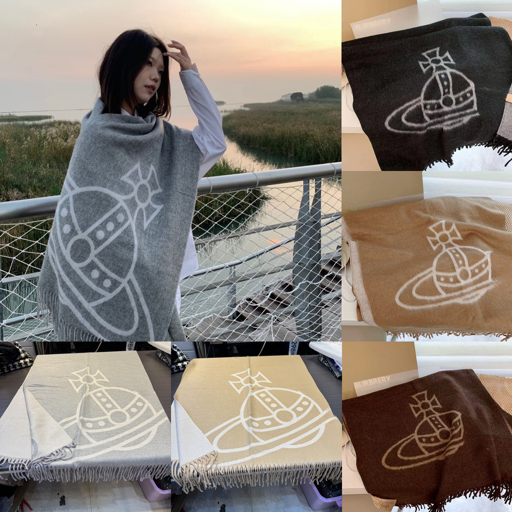 Scarves Womens Designer Faux Cashmere Scarf Oversized Graphic Print Tassel Shawl Winter Warm Thick Wrap PashminAAA
