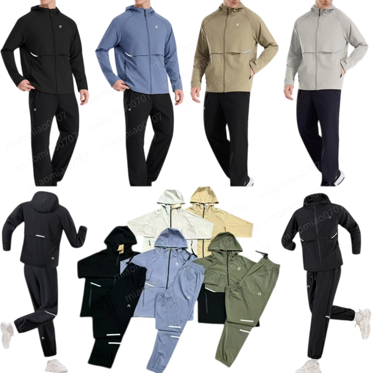 On Mens tracksuits set tech hoodies jackets pants sports jogging suits windbreaker sportswear sportsuit Zip Up jacket Training Running joggers gym 2
