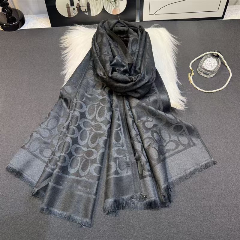 Scarf luxury pashmina shawl unisex cashmere wrap soft thick High quality Winter Scarves Solid Color Tassel scarf Elegant color Block Large blanket s