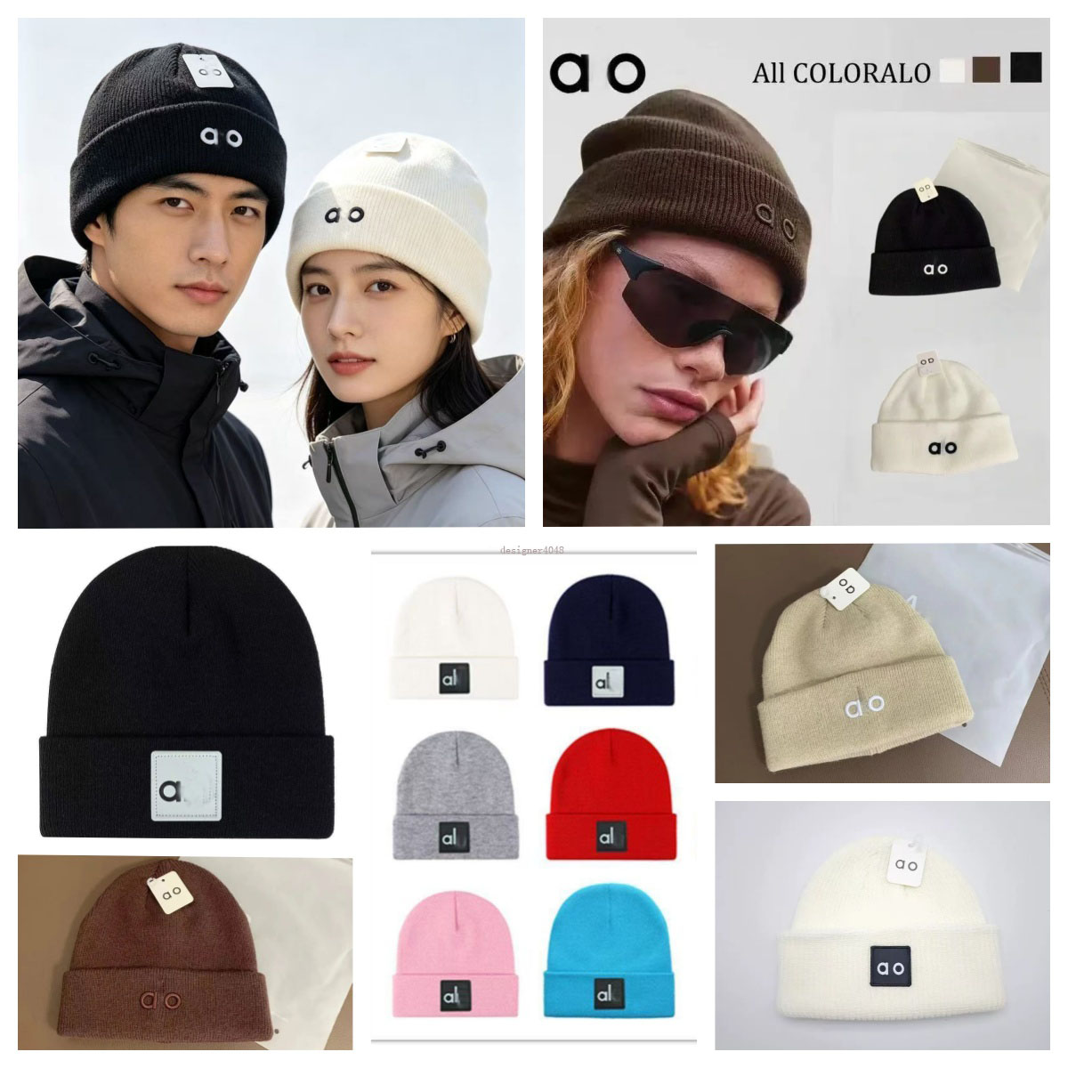 12A designer beanie luxury beanie hat temperament versatile beanie knitted hat warm letter pure colour design hat gift hat dust bag multiple color o