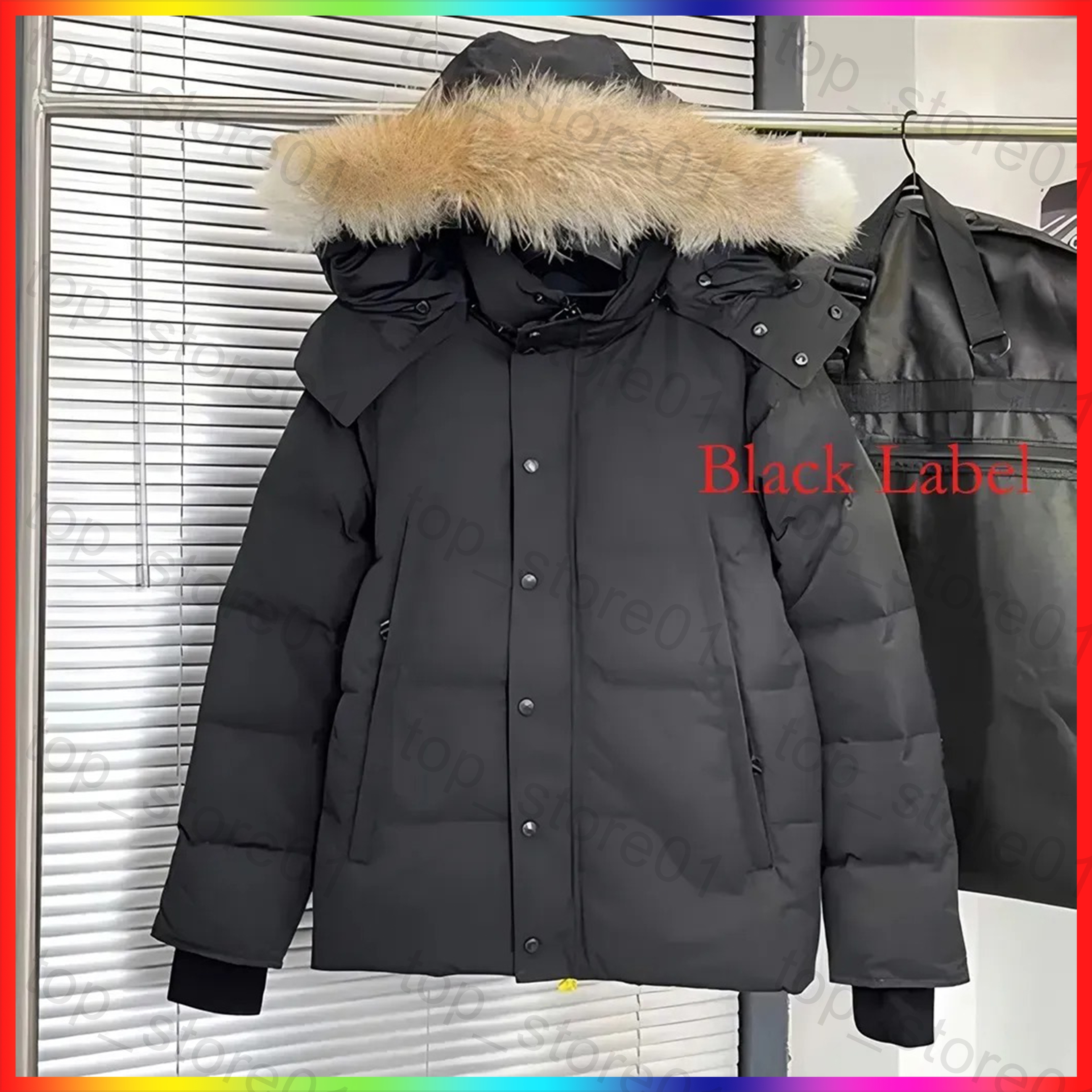 26ss Designer Winter Down jacket Mens down jacket Parka Thick Warm Wolf fur collar Removable puffer Jacket Outdoor windproof Coat High Quality Badge