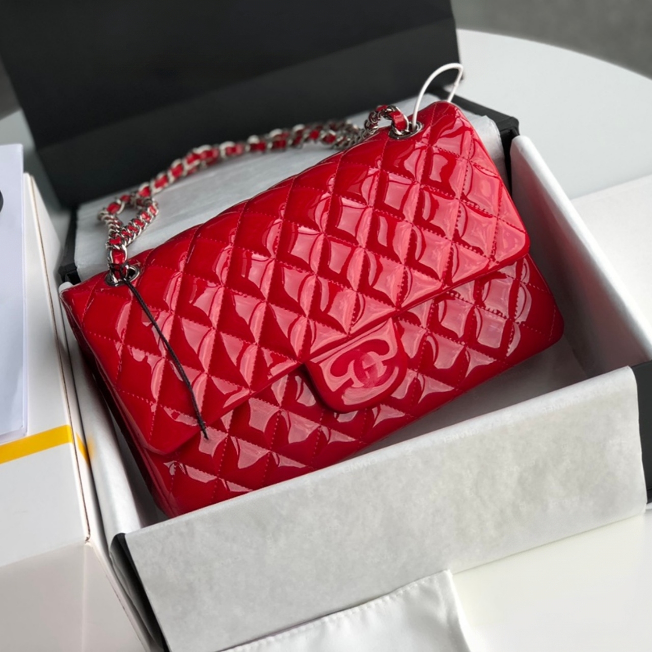 12A designer shoulder bag luxurys handbags CF 1112 Patent Leather Small Bag 23CM 25CM handbag high quality designer bags mirror quality bags classic