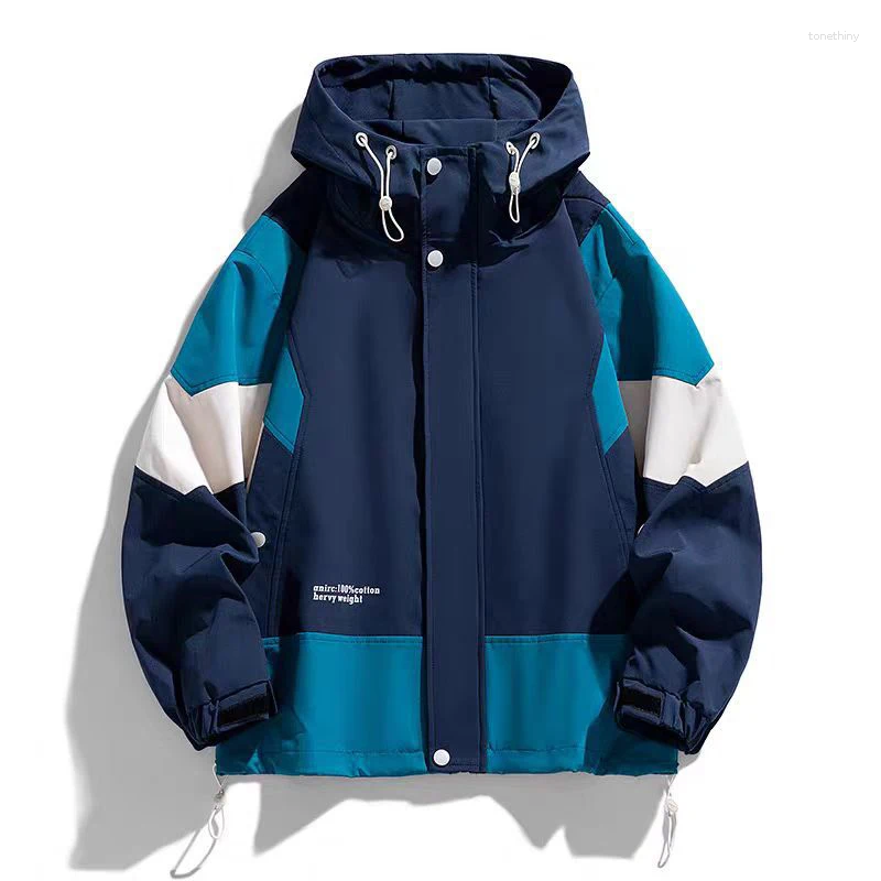 Spring Autumn Men's Jacket Fashion Men British Anorak Zipper Hooded Coats Outdoor Mountain Rain Windbreaker Jackets