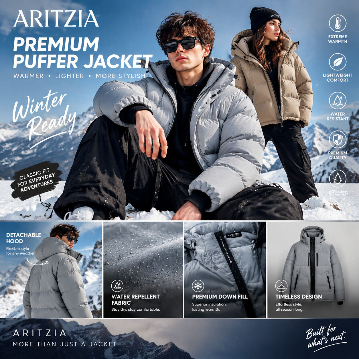 High quality designer Aritzia down jacket super puff short hooded vest branded waistcoat long down thickened extreme warm knee length jackets