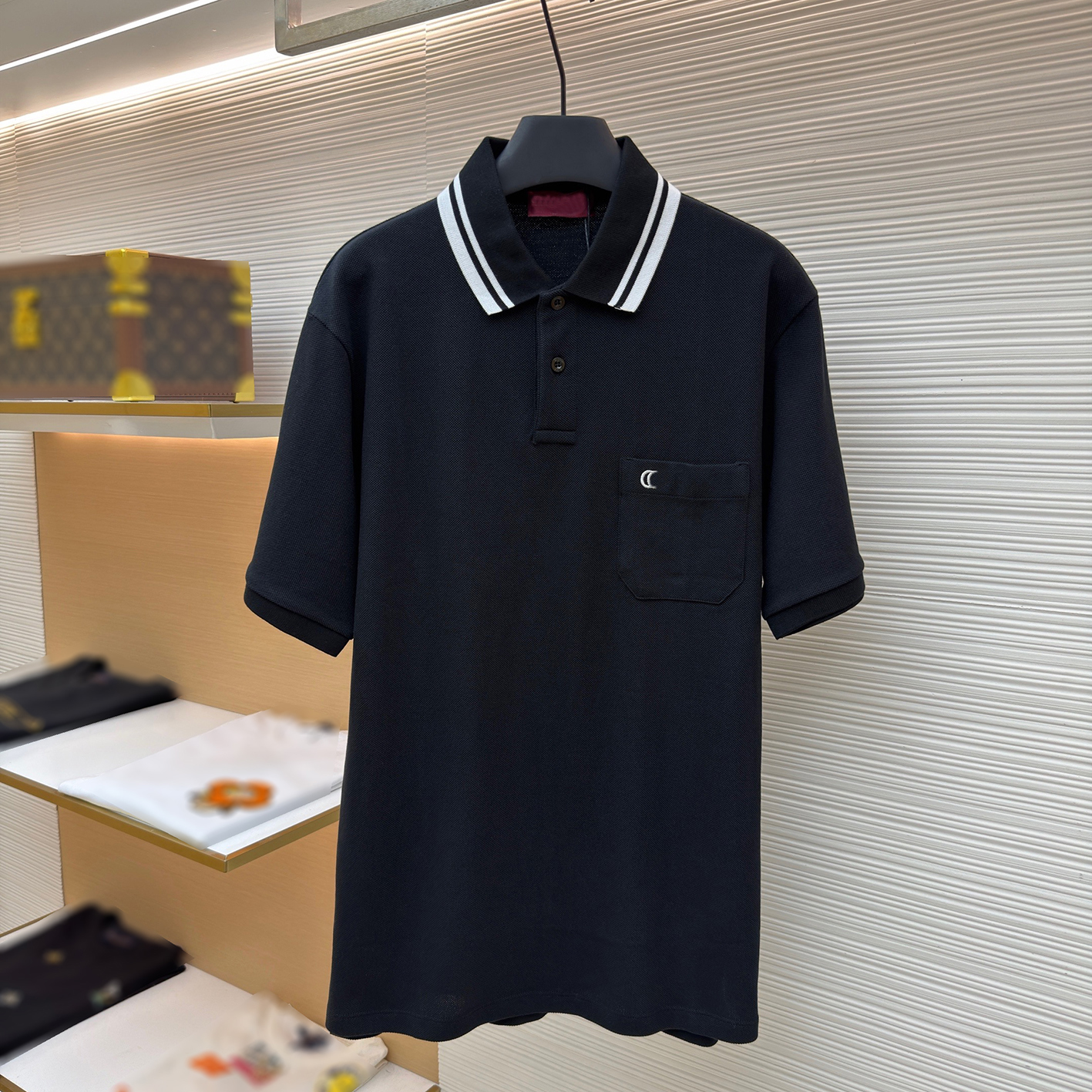 Designermerkkleding, hoogwaardig parelkatoenen ademend reverspoloshirt voor heren, eenvoudig zakelijk casual overhemd met korte mouwen, unisex veelz