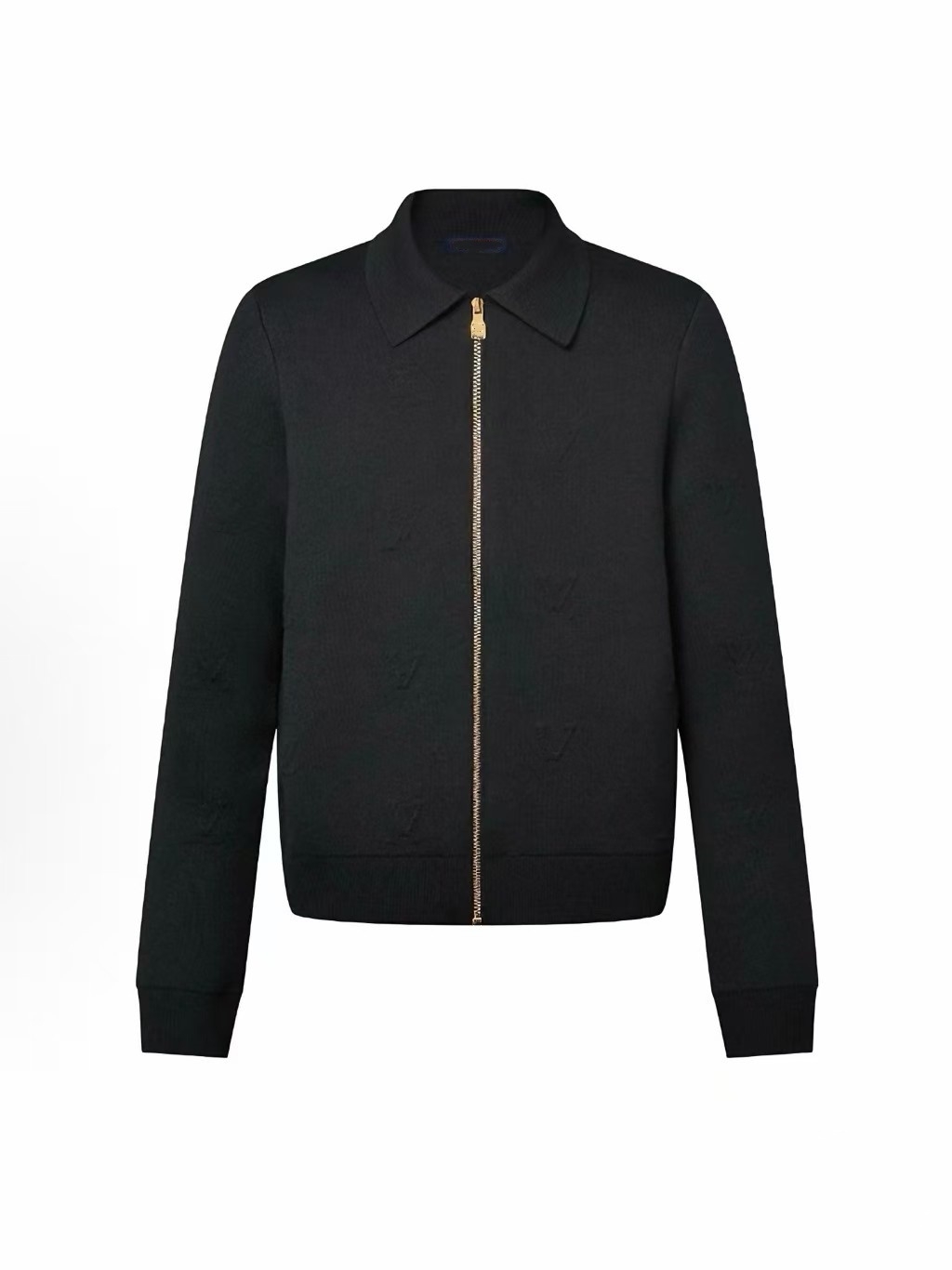 2026 Winter Mens Jacket Designer Lapel Zip Knit Cardigan Luxury Embossed Jacquard Sweater Jacket Long Sleeve Casual Outerwear For Men 2 Colors Avail