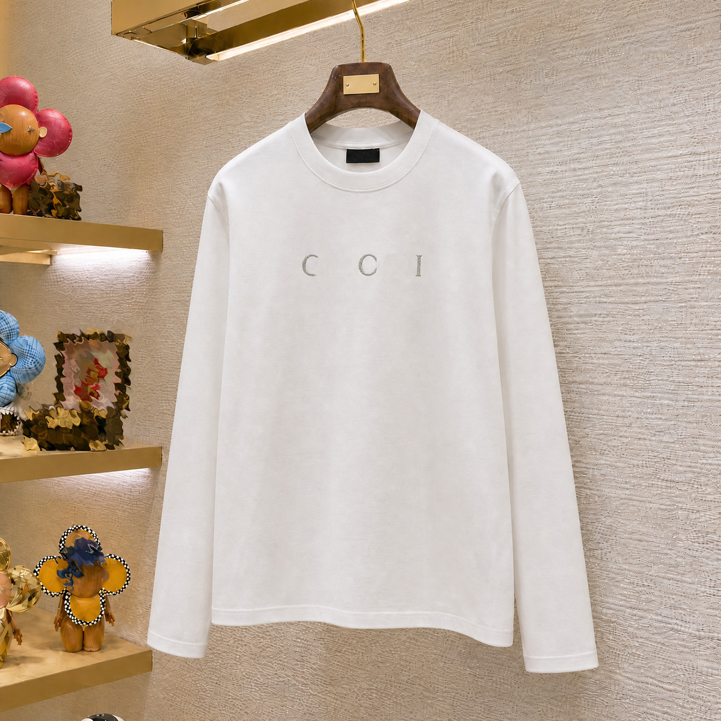 Designer brand clothing, high-quality men's clothing, men's hoodie, light luxury, simple, long sleeved base shirt, solid color, loose casu