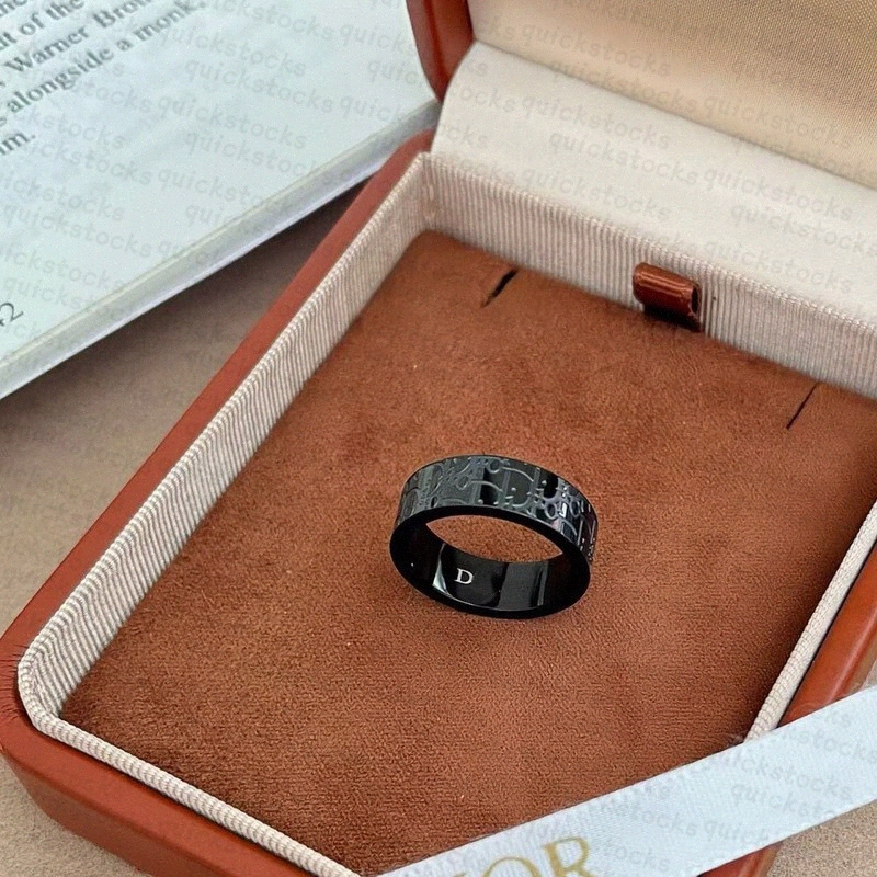 Black Letter Ring Punk Rings Jewelry designer Titanium Stainless Cool Luxury Band rings Vintage fashion Plus Size B7e0#