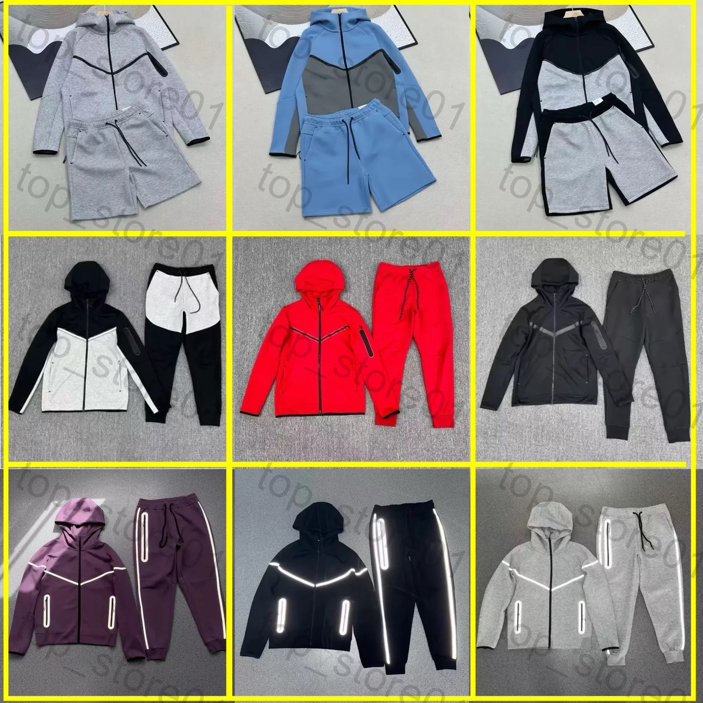 2026 Tech Fleece Tracksuit Mens Womens Full Zip Hoodie Jogger Pants 2 Piece Set Designer Sportswear Jacket Sweatpants Thick Winter Casual Running Ou