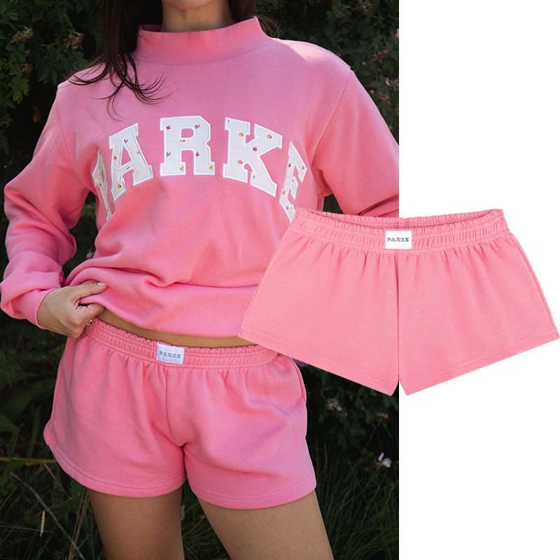 Parkes Pantaloncini sportivi a vita media da donna di design di nicchia in cotone a pois New Trendy Casual Versatile Pantaloni dritti larghi Stile P