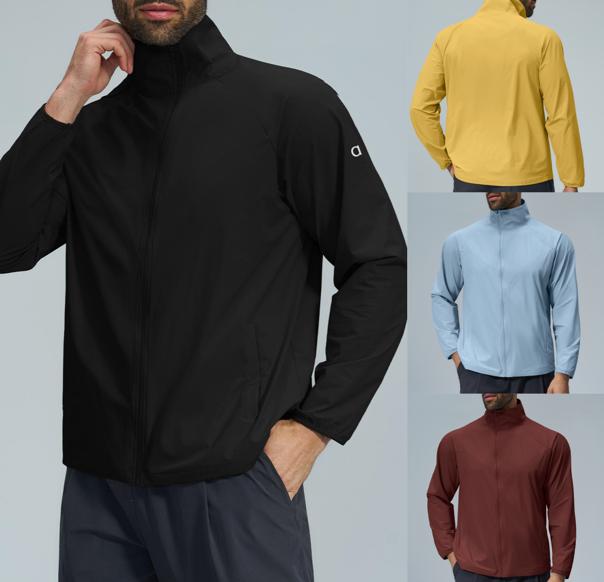 2888A Men's Outdoor Sports Quick Drying Yoga Jacket Hiking Waterproof Sport Jacket Fishing Collar Coat Jacket Fitness Jacket