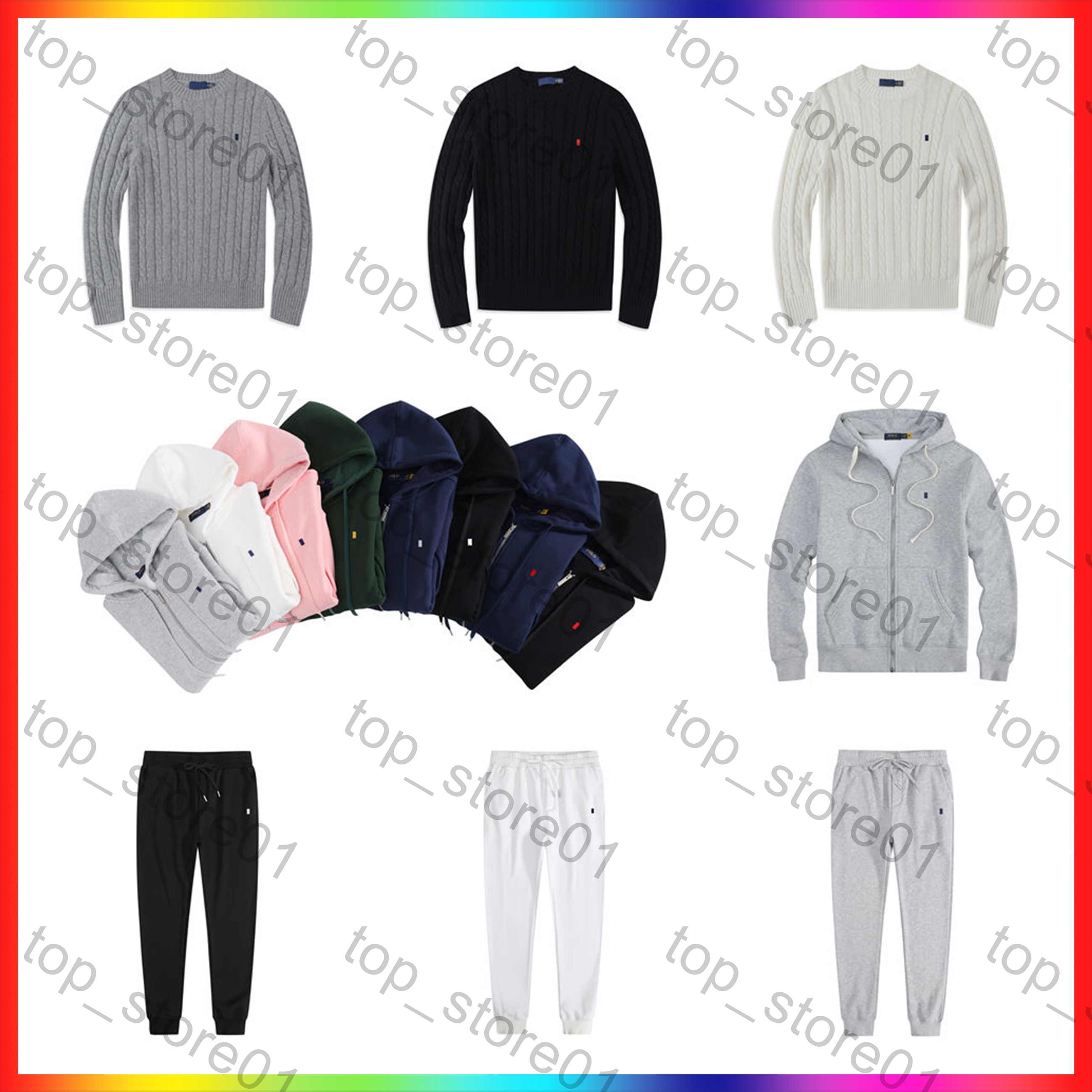 2026 Designer hoodies Mens Polo Sweater Pullover Embroidered Small Horse Mens Sweater Outfit Knit Sweaters Sweatshirt Business Work Clothes Luxury P