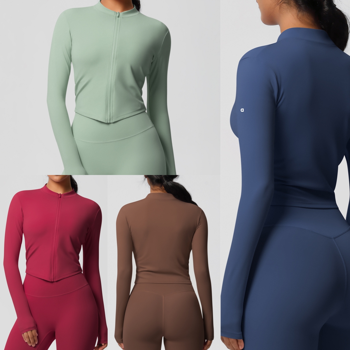 A3159 veste à glissière de Fitness en tissu brossé semblable à la peau à séchage rapide haut de sport et de Yoga pour femmes