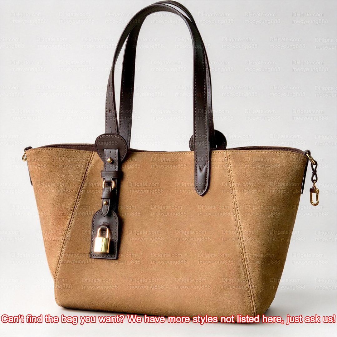 12A Upgrade Mirror Quality Designer Suede Tote Bags for Women 40cm All in One PM Handbags Embossed Leather Shoulder Bag Beige Trench Purse M29836