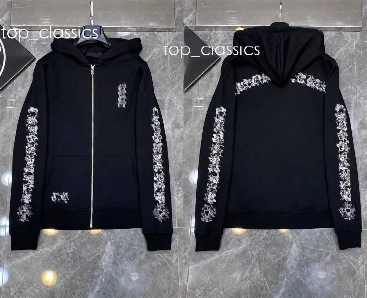 Chrome Men Heartitys Sweat à capuche Designer Pull Hip Hop High Street Sanskrit Imprimer Cross Sweatshirts Hommes Femmes Y2k Horseshoe Motif Tops