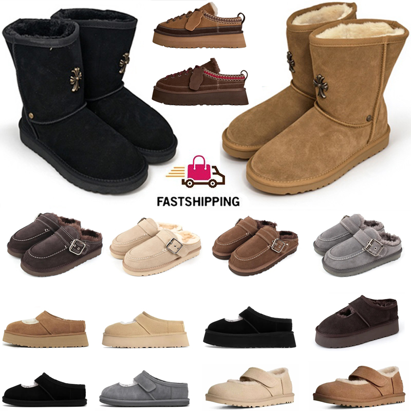 goldenstar evelina Clog Golden Family slippers Australia Designer Evolution platform boots Booties Leather Fur Suede Chestnut slides women winter sn