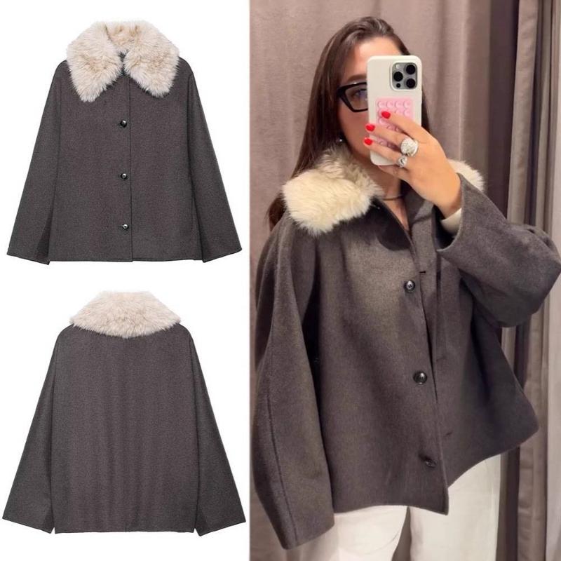 Manteau chaud à manches longues pour femmes, Streetwear, boutonné, à revers, vêtements d'extérieur, gris, marine, marron, automne hiver, XS-L
