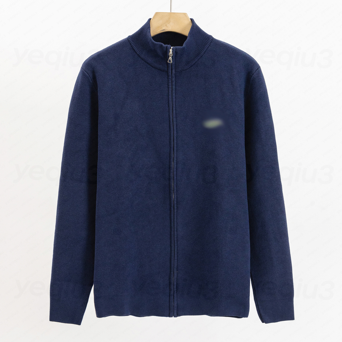 Mens Sweater Stand up collar zipper sweater crocodile embroidery Knit Wool Blend Pullover