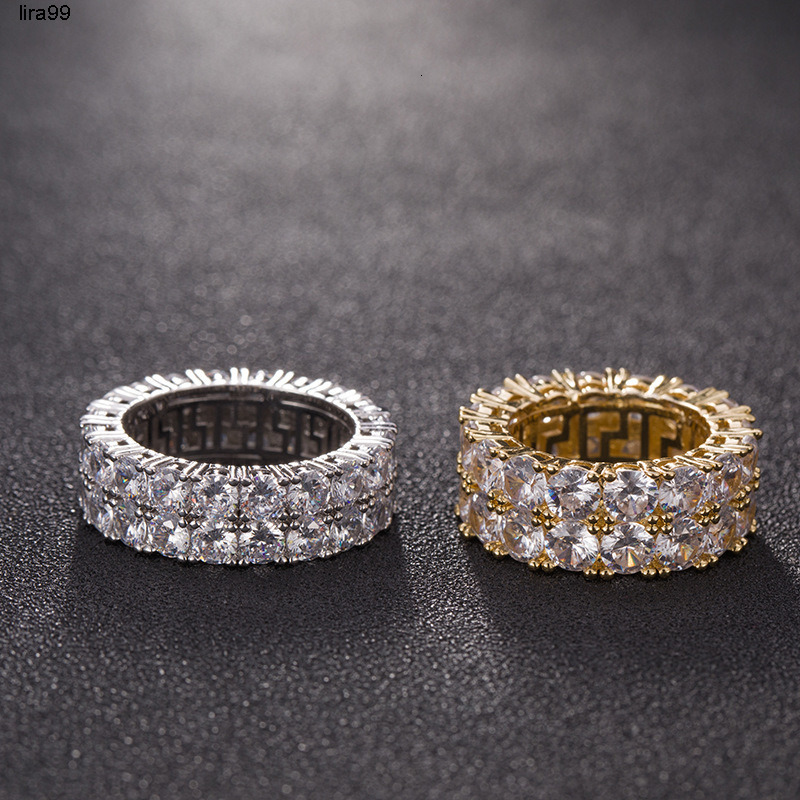 Band Rings Hip Hop Rings Designer For Woman Tennis Band Love Ring Men Fashion Charm Jewelry Big Crystal Zircon Rings Gold Plated Couple Ring