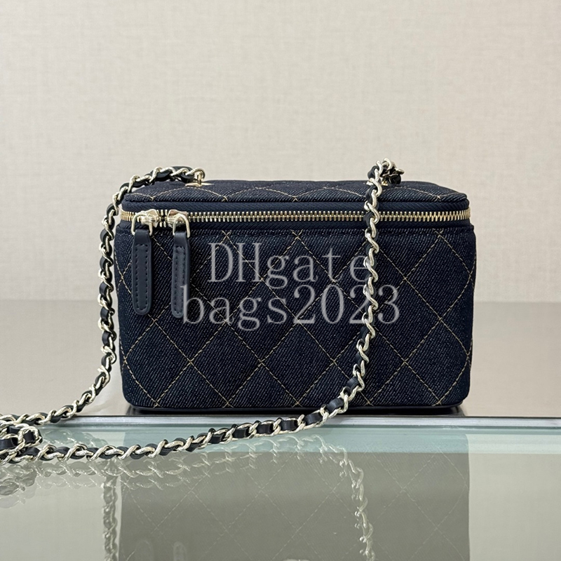 Vanity Bag with Chain 17CM Master quality Designer bag Denim shoulder crossbody Handbag Luxury Evening Bag with Gift Box X001E