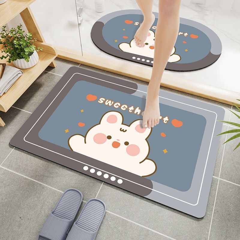 Tapis de sol de salle de bain, séchage rapide, antidérapant, résistant aux taches, tapis de pied de salle de bain, absorbant, tapis de porte d'en