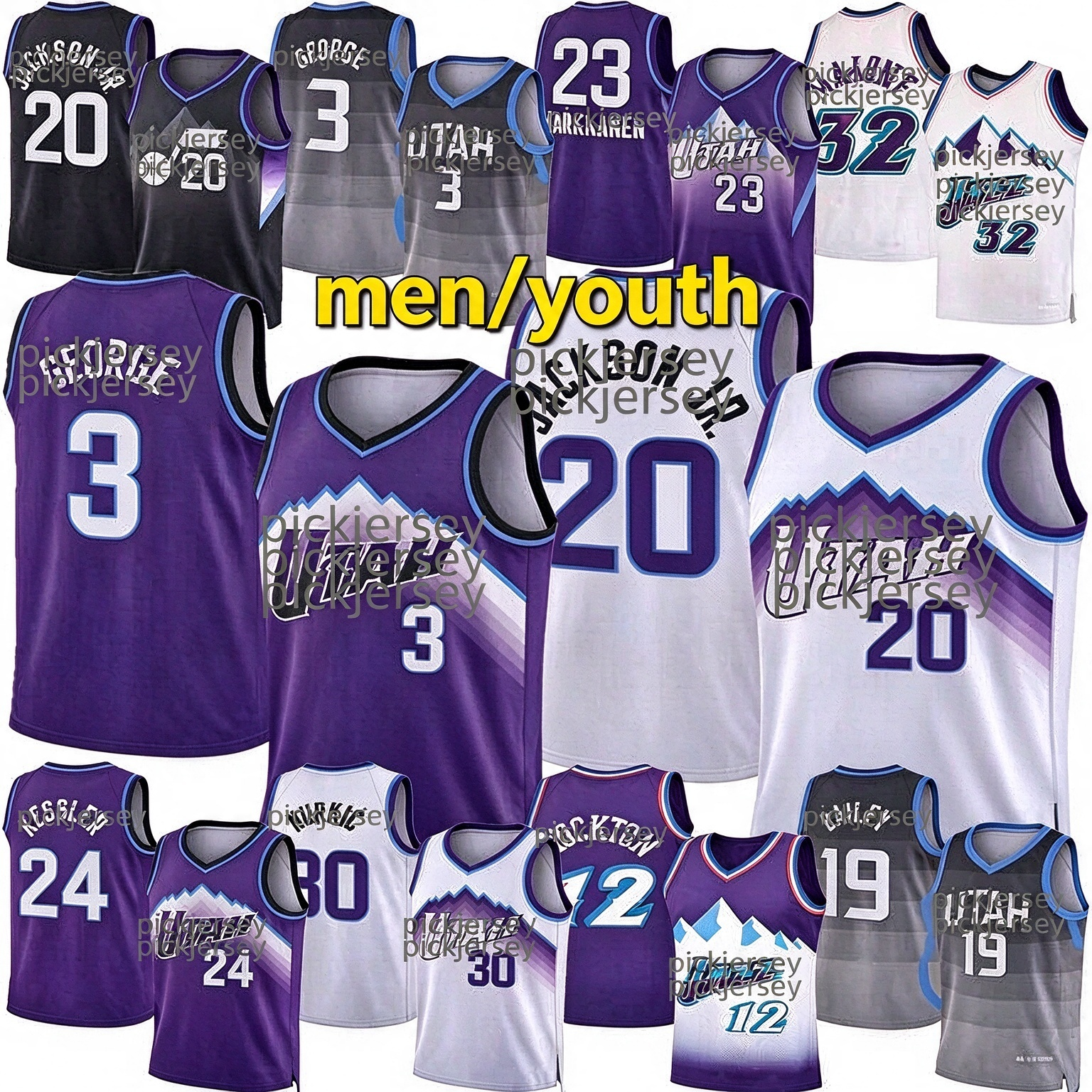 Maillot de basket-ball Jazzss Utahcity Keyonte George Jaren Jackson Jr Lauri Markkanen Jusuf Nurkic Walker Kessler Ace Bailey Hinson Karl Malone
