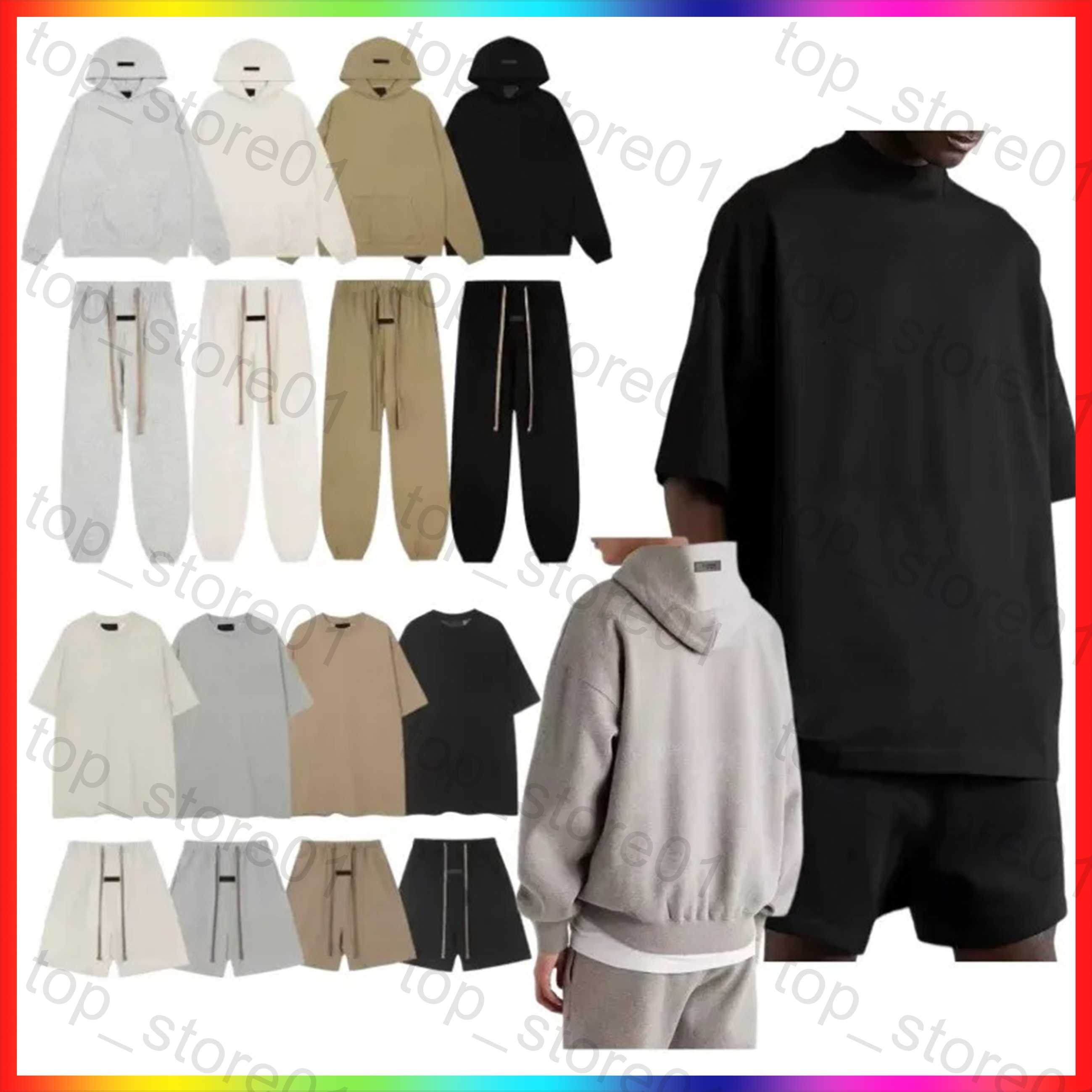 Designer Hoodies mens essential Tracksuit 3D Silicon Reflective Letter shorts Oversized essential hoodie Sweatshirts Casual Sweatpants Couples Loose