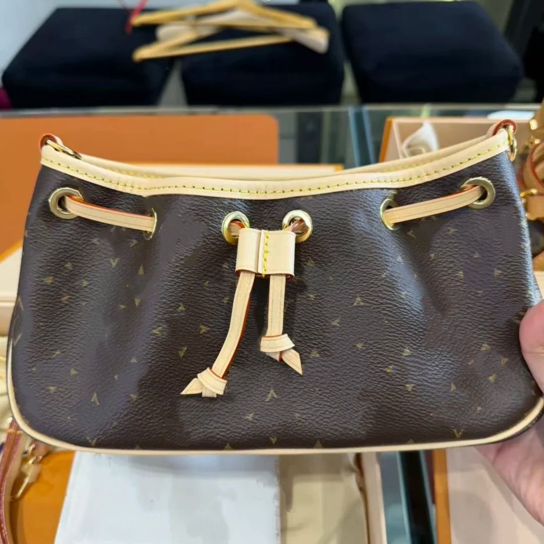 Brown pink nano frivole denim shoulder bag designer bag Womens Men sport bag Luxury tote handbag leather bag Mini purse noe Cross body Clutch pochet