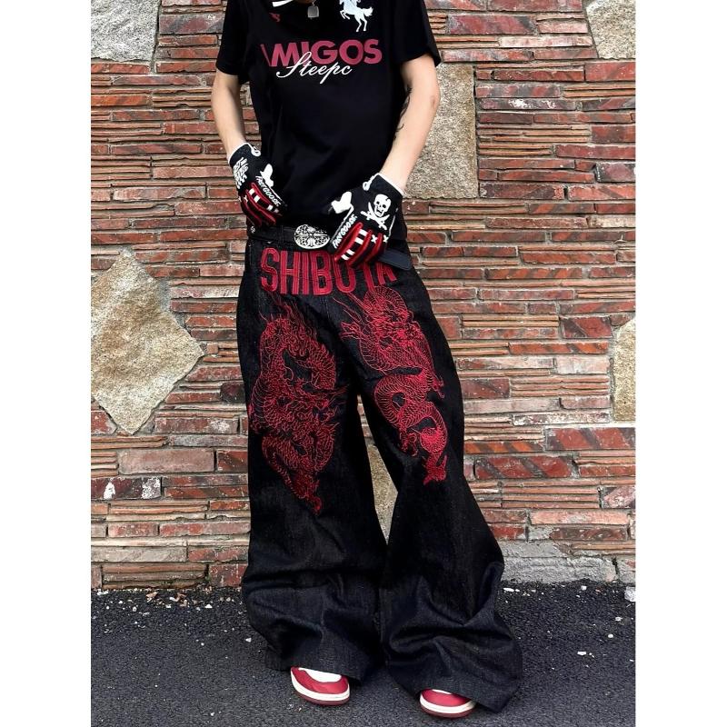 Pantalon de créateur Y2K Harajuku pour hommes, ample, jambes larges, décontracté, lavage droit, multi-poches, fermeture éclair, quotidien, noir,