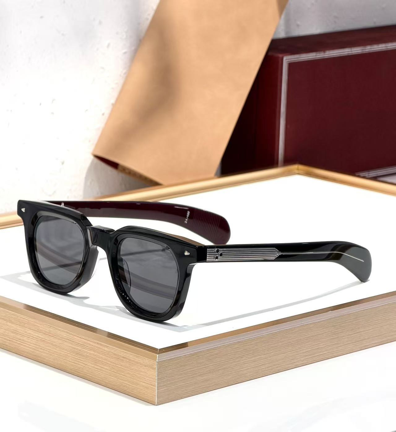 Men Women JMMS Sunglasses Vendome Retro Thick Acetate Frame UV400 Classic Designer Luxury Trendy Gafas De Sol Mujer Gafas De Sol Hombre Moda 04c