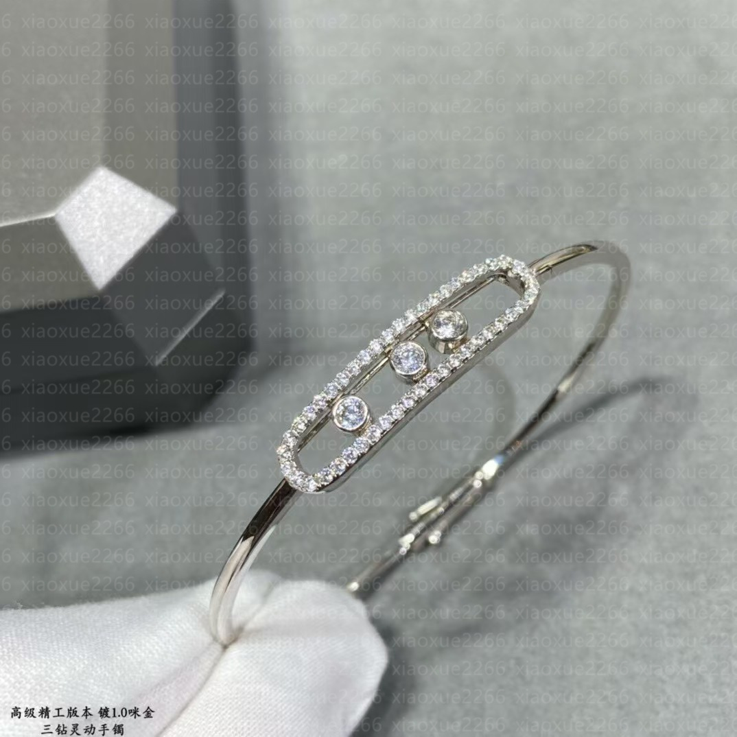 Top quality bracelet designer for women move bangle diamond bracelet Meisk s925 silver charm Bracelet Fashion Designer Jewelry with Gift Box