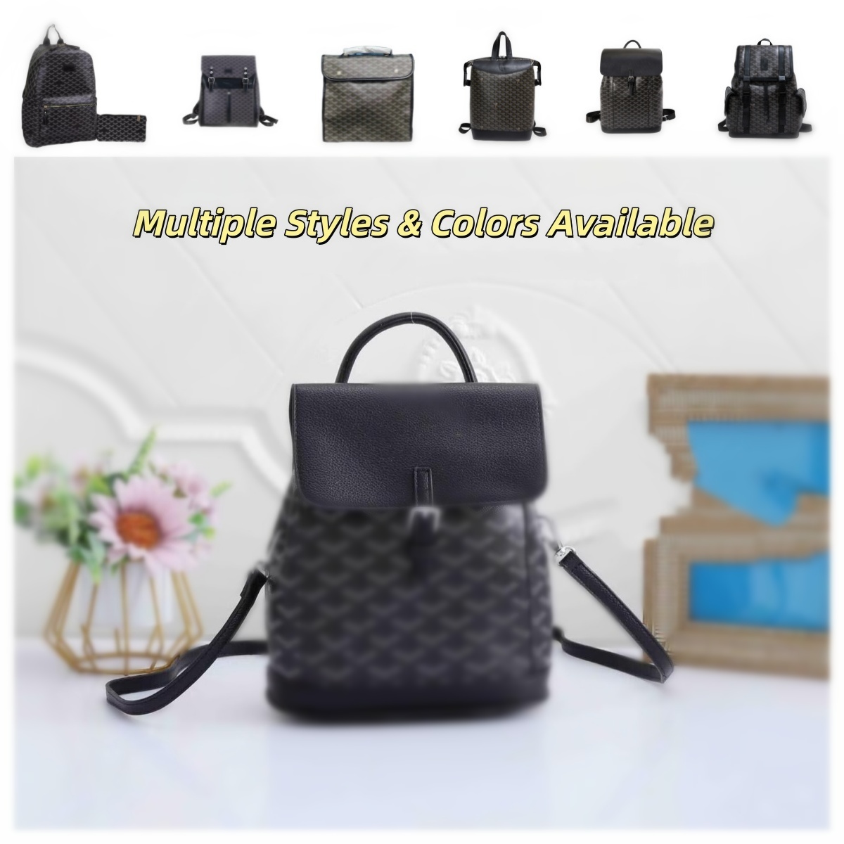 9A+ Designer Fashion Casual Cisalpin Bacpac Grote capaciteit Hond Tanden Afdrukken Reislaptoptassen Veelkleurige verstelbare riem voor heren Dames B