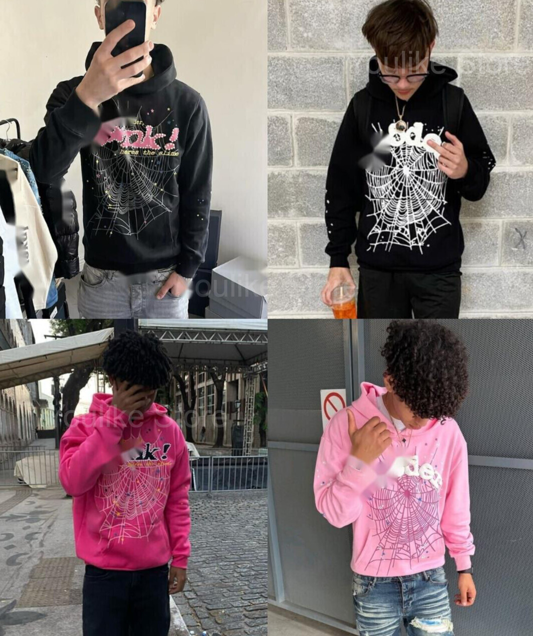 Designer Mens Spider Hoodie Fashion Hight Pants Stree Puff Print Web Hoodies Loose Skin Friendly Tracksuits Thick Pure Cotton