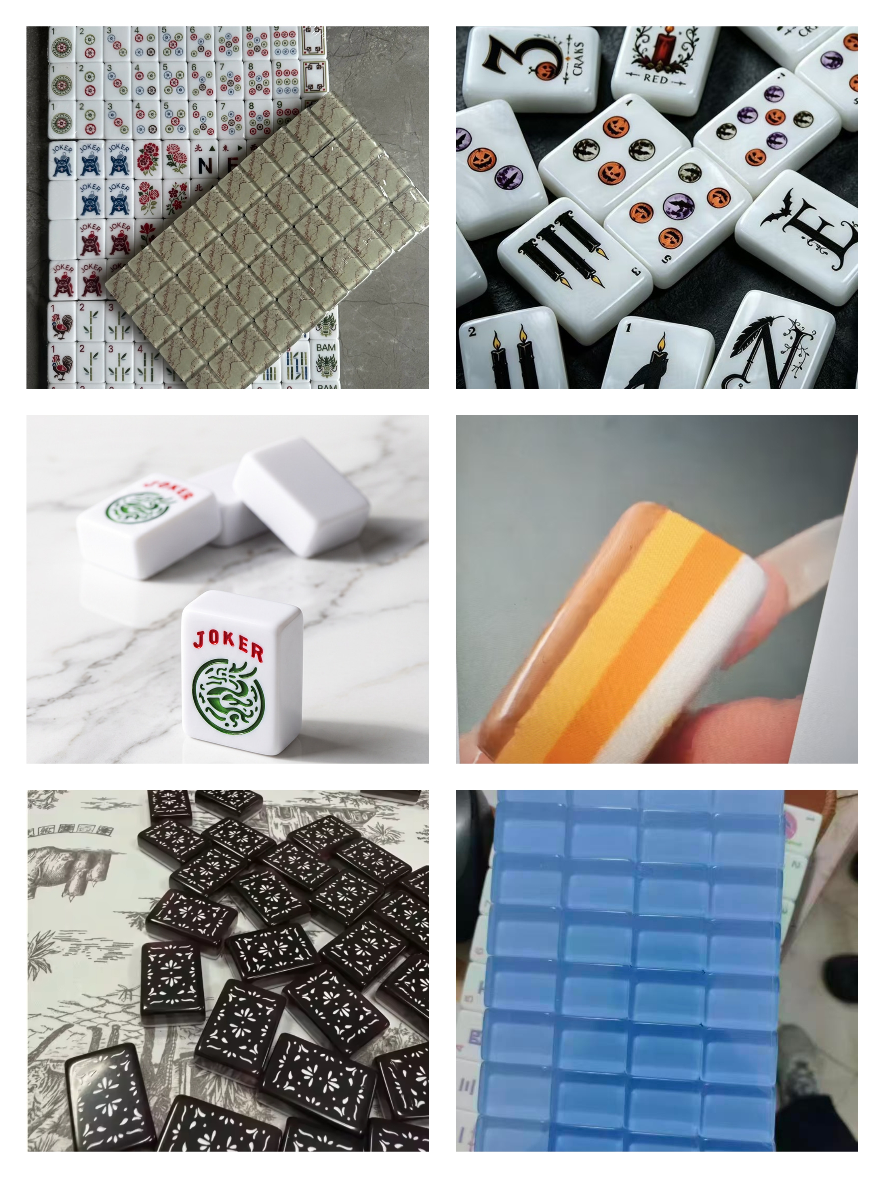 Elegant, high-quality American-style mahjong sets available in stock, featuring various unfinished mahjong tiles.
