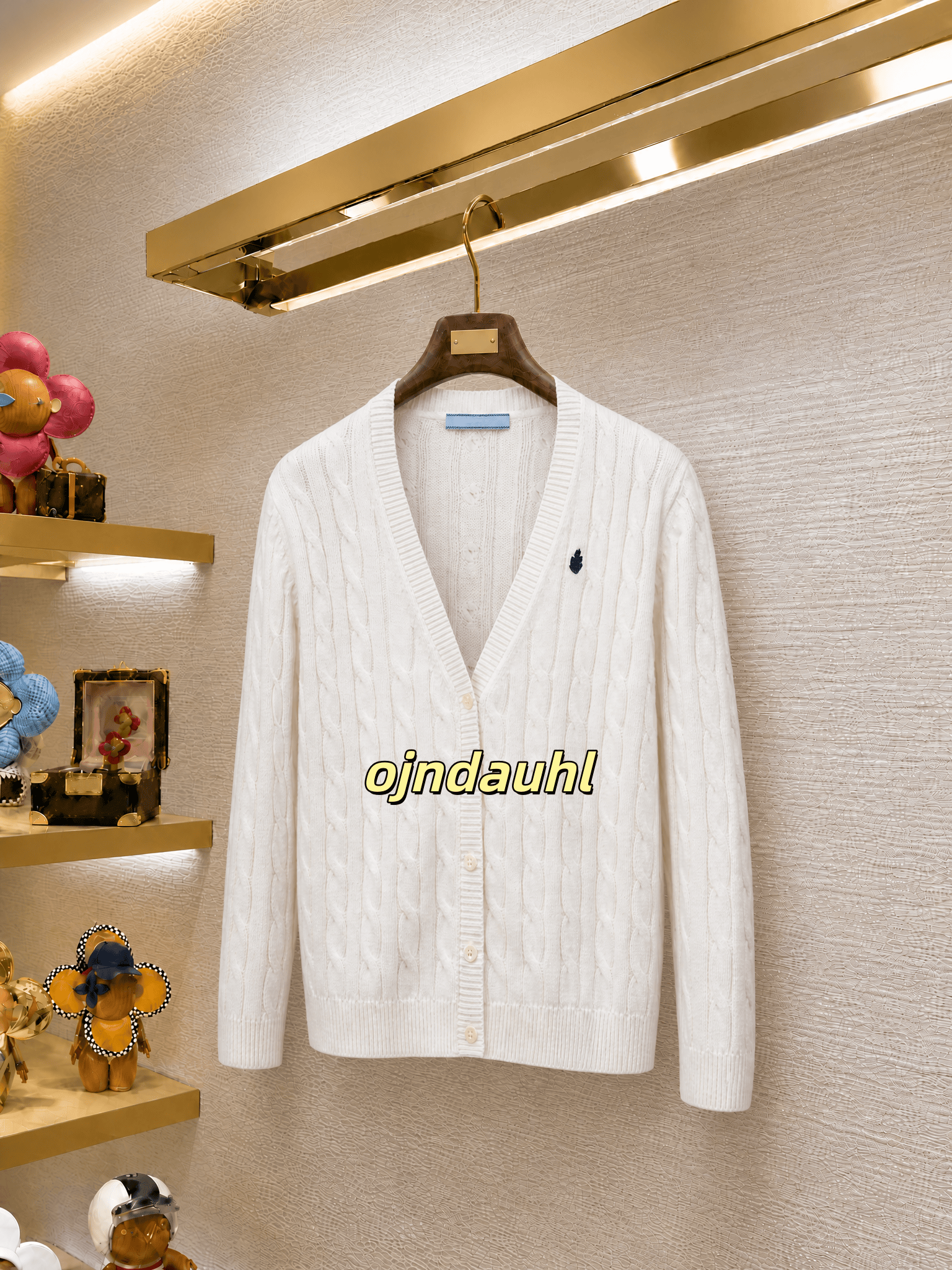designer sweater men Embroidered Cardigan Sweater Vintage College Style Knit Sweater Textured Layering Sweater Casual Knit Top V-Neck Sweater 198