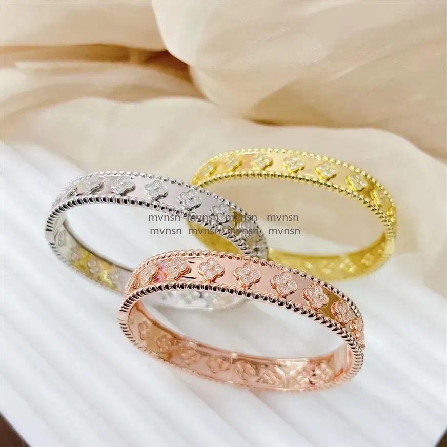 Clover Bracelet Bangle clover ring designer jewlery for women silver Gold Bracelets rings Full Diamond Kaleidoscope Bracelets Cuff Bangle Christmas