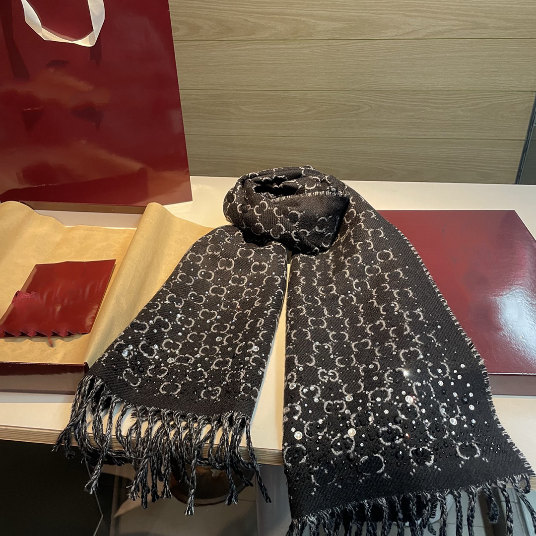 scarf designer scarf luxury scarf for women cashmere stylish diamonds designer scarf full letter printed Soft touch warm wraps with tags winter long
