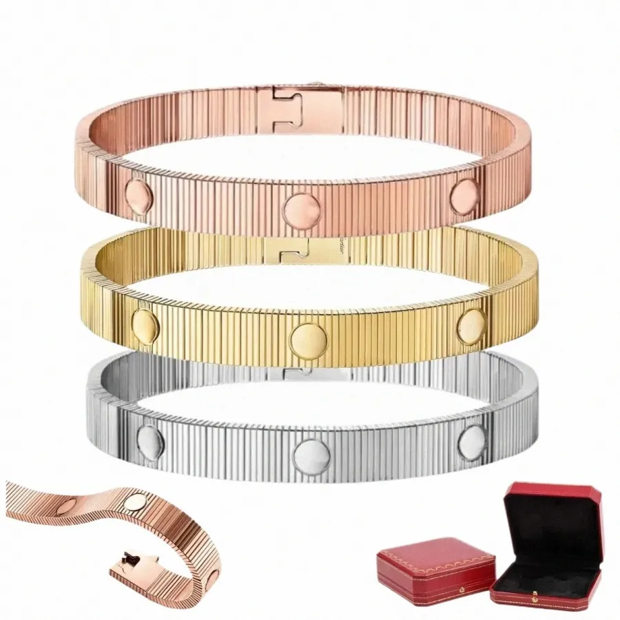 mens bracelet designer classic designer bracelet women titanium steel luxury jewelry 7mm link chain plated 18k gold bracelet men Couple color simple