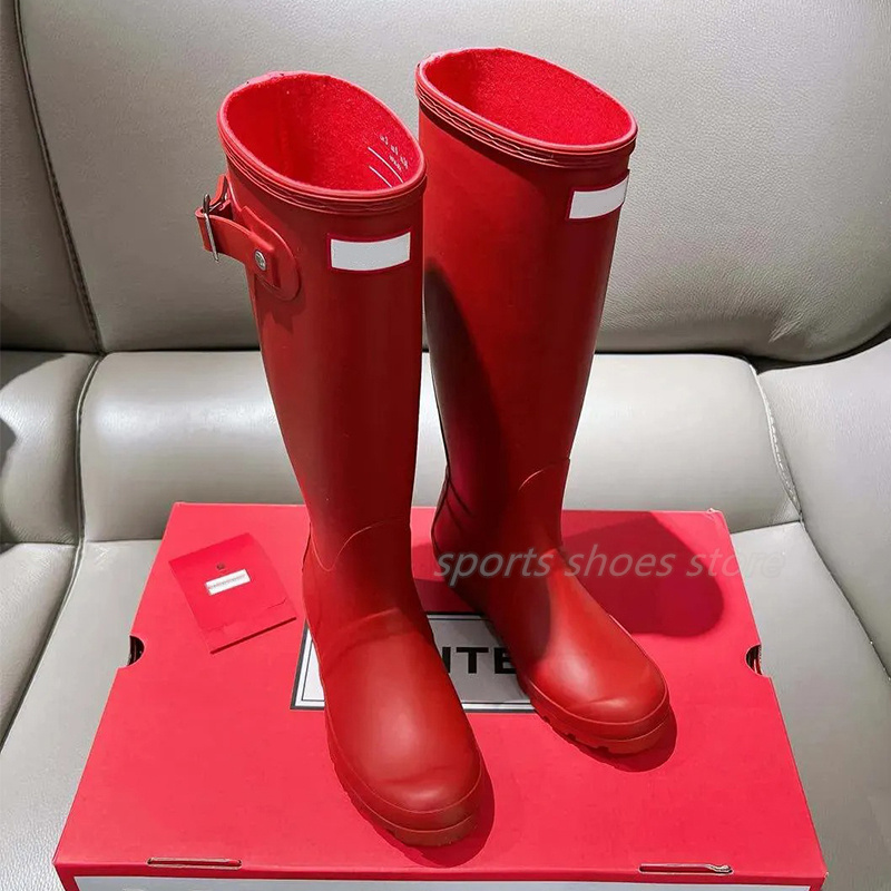 Designer Boots Wellington Boot hunter rain boots women Luxury hunter boots Red Black Blue Original Tall Rain Boots Slip On Classic Waterproof Footwe