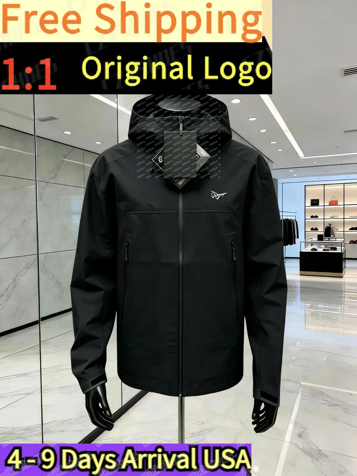 Arc Jacket Men Women Designer Jacket Brand Embroidered Logo Top Waterproof Goretex BETA ALPHA Jacket Hard Shell Zip Up Hood High Quality Windbreaker