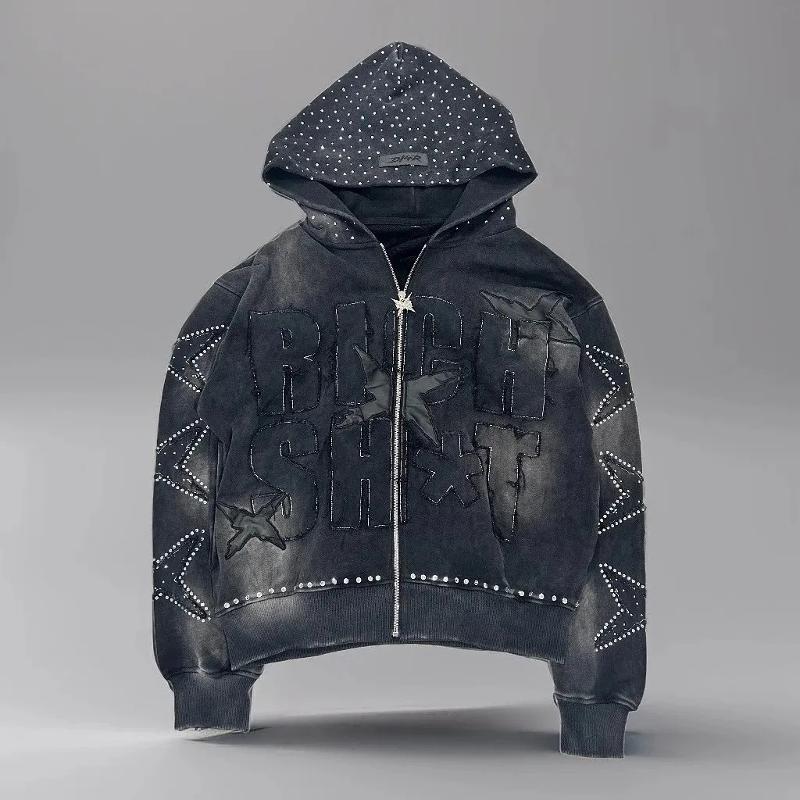 Designer Unisex Graffiti Print Zip Up Hoodie Loose Fit Casual Long Sleeve Hooded Sweatshirt Streetwear for Men Women Teens