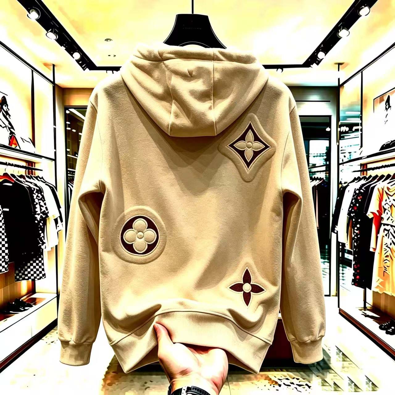 High-Quality Mens Casual Oversize Street Style Sweatshirt Durable Heavy Fabric Hoodie Jacket for Everyday Wear