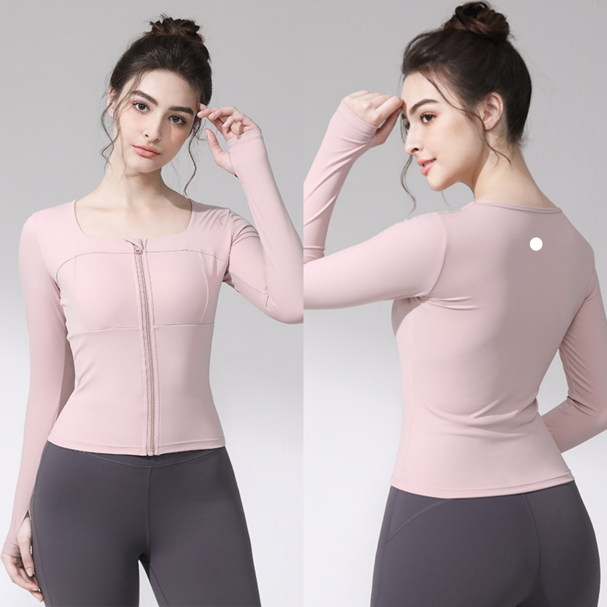 Haut de Fitness à manches longues pour femmes, nouveau Style, avec soutien-gorge rembourré, moulant, amincissant, pour course à pied et Yoga, ave